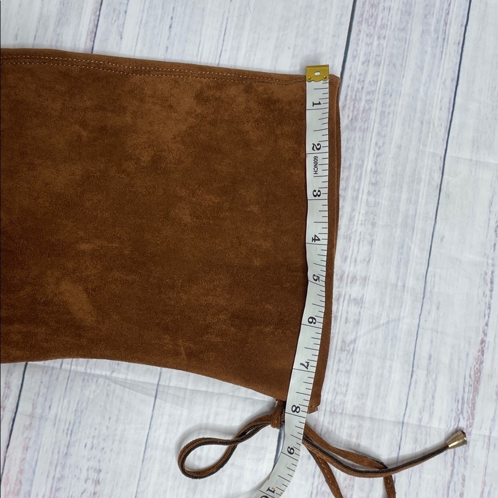 Vepose Tan Over-the-Knee Boots with Zipper - Picture 9 of 10